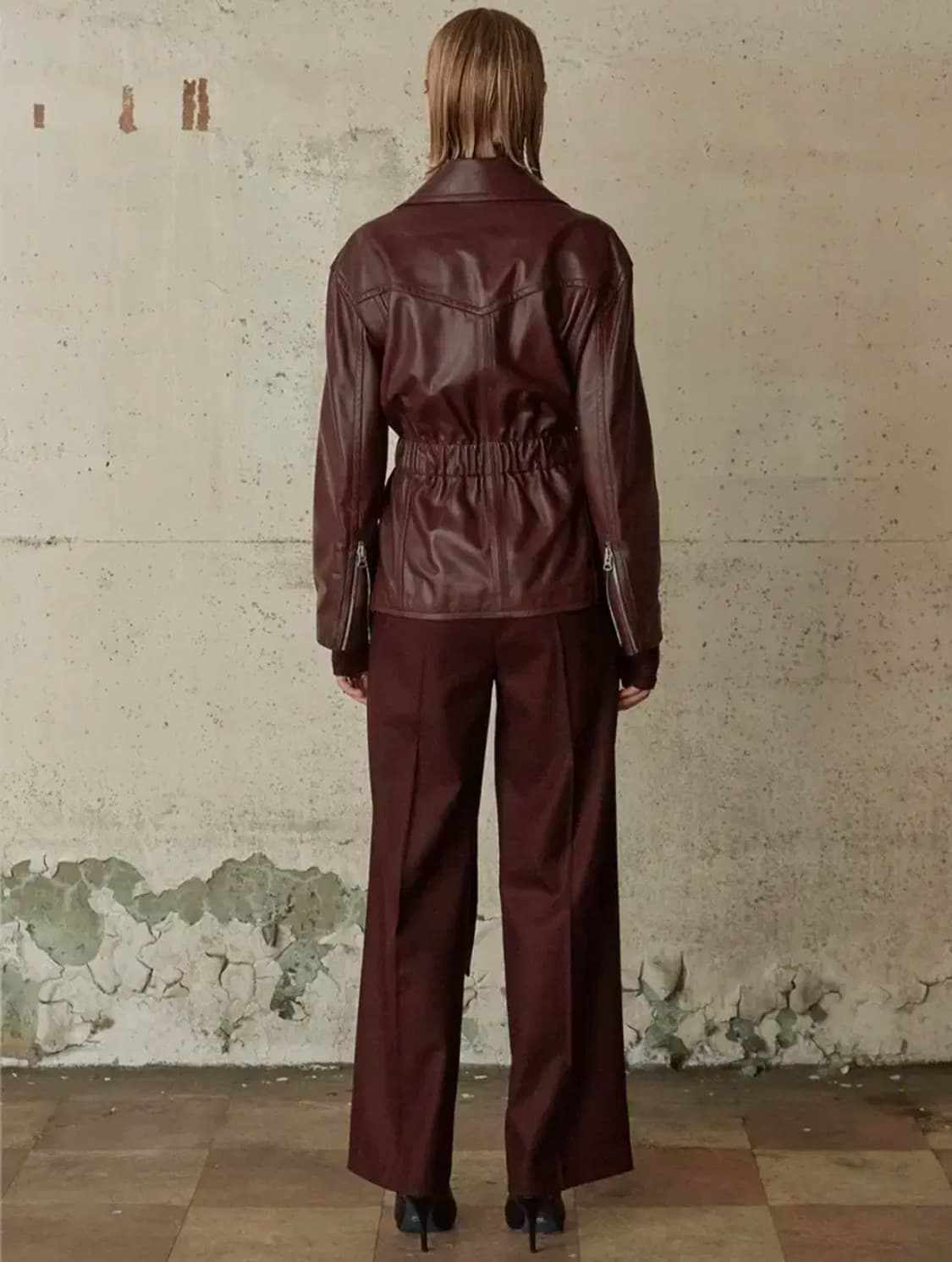 최지우 이주연 착용 musee 뮤제 램스킨 라이더 자켓 상품이미지4