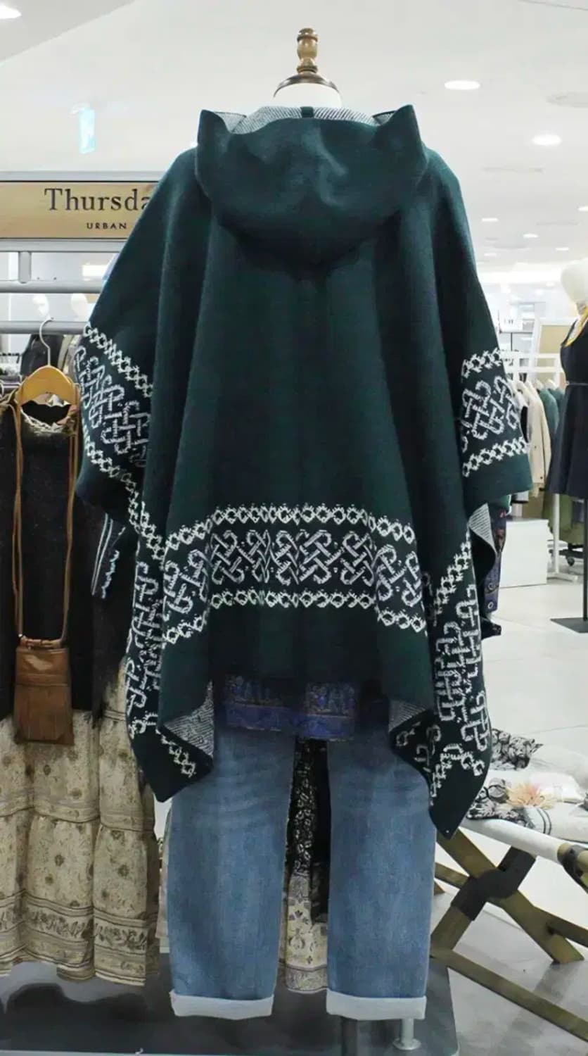 써스데이 아일랜드 보헤미안 자카드 후드 케이프 상품이미지7