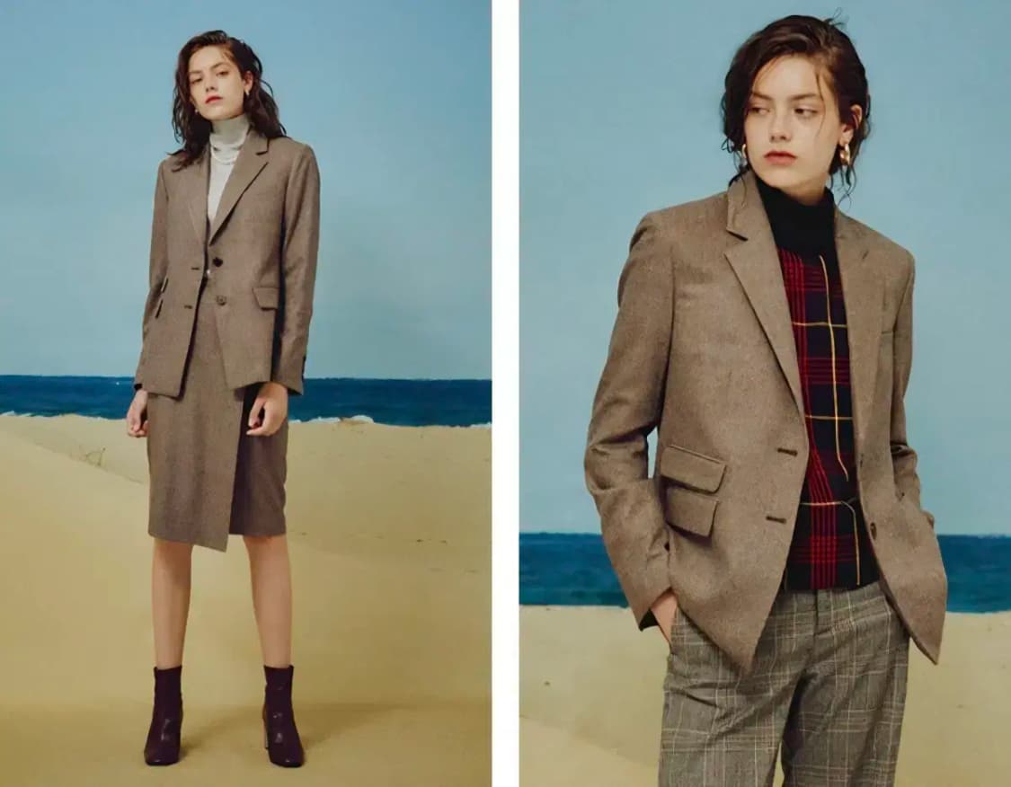 김태리 윤승아 착용 프론트로우 울 캐시미어 혼방 자켓 상품이미지1