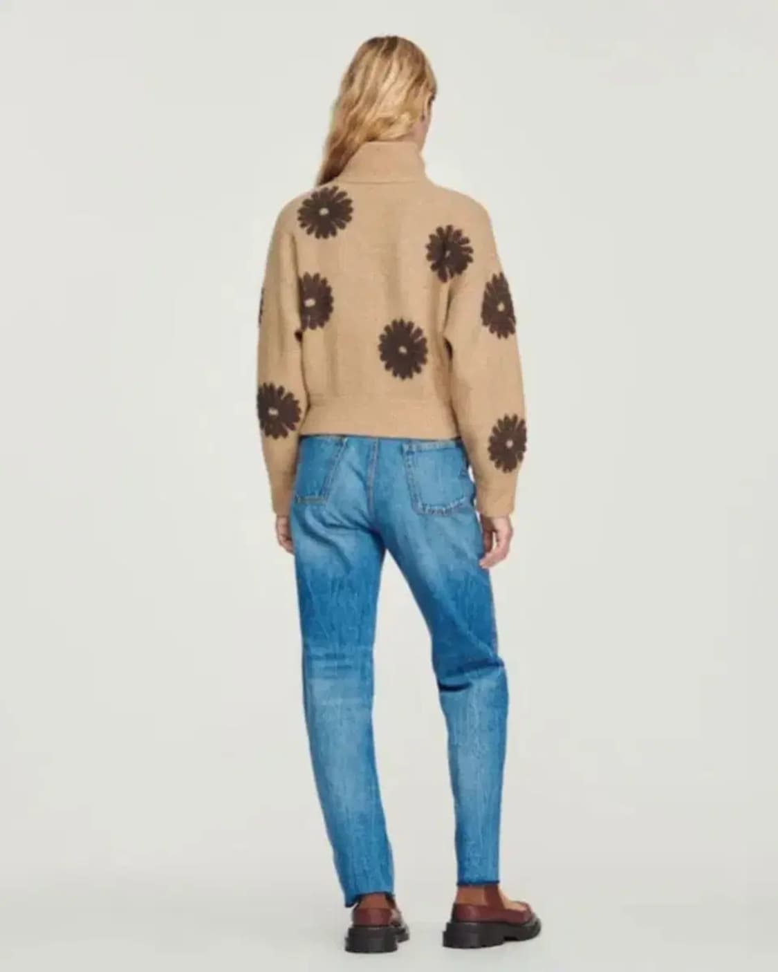 산드로 플라워 자수 울 블렌드 집업 니트 가디건 상품이미지2