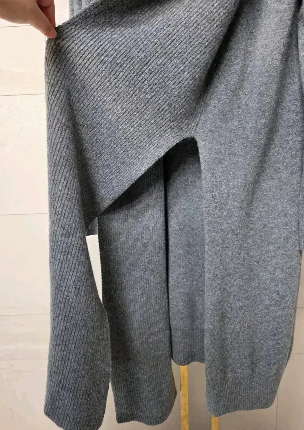 레디투웨어 r2w 울 캐시미어 숄 칼라 롱 니트 코트 상품이미지3