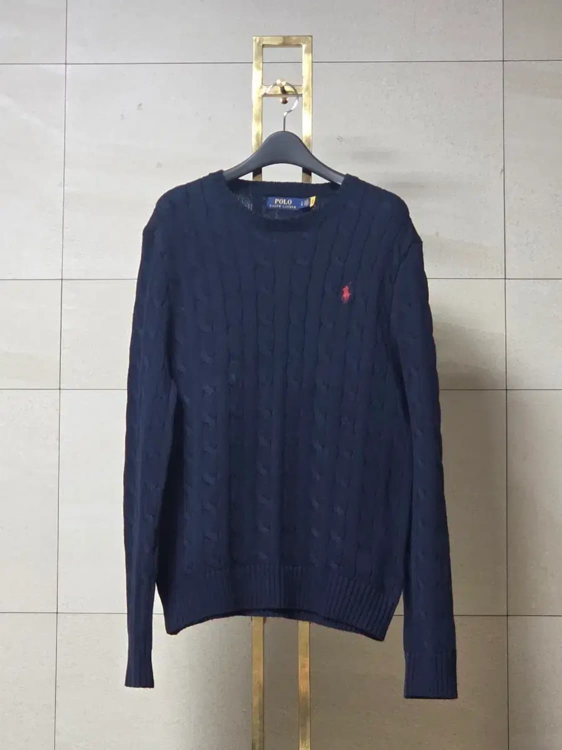 폴로 랄프로렌 네이비 꽈배기 니트 상품이미지1