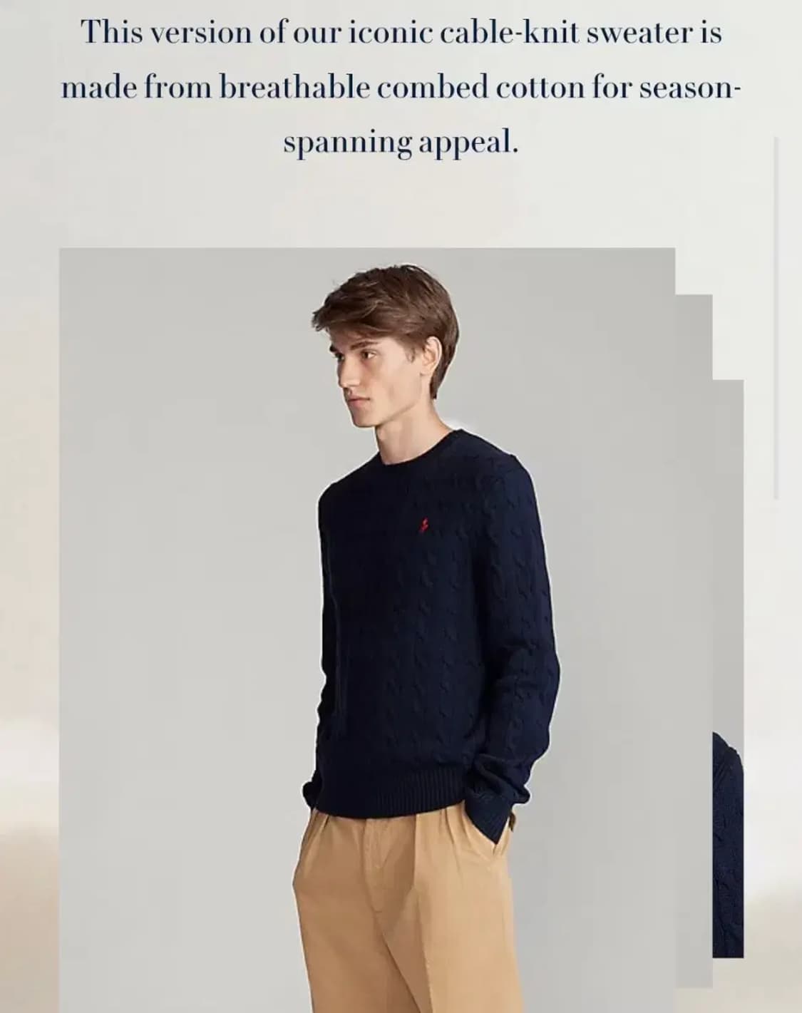 폴로 랄프로렌 네이비 꽈배기 니트 상품이미지6