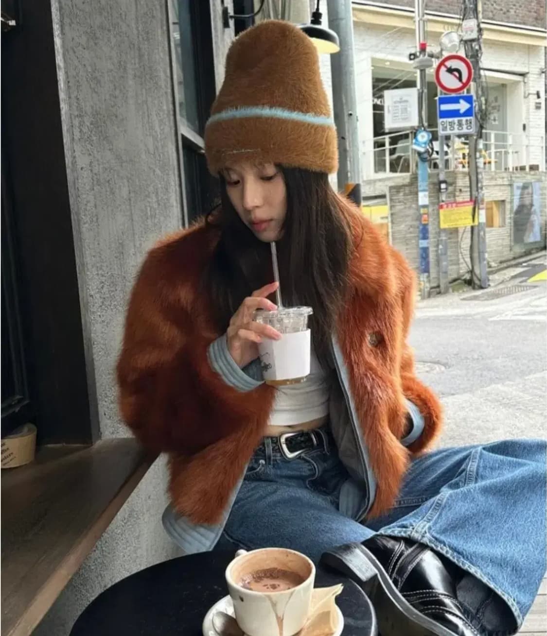 스컬프터(Sculptor) 탠저린 에코 퍼 자켓 상품이미지1