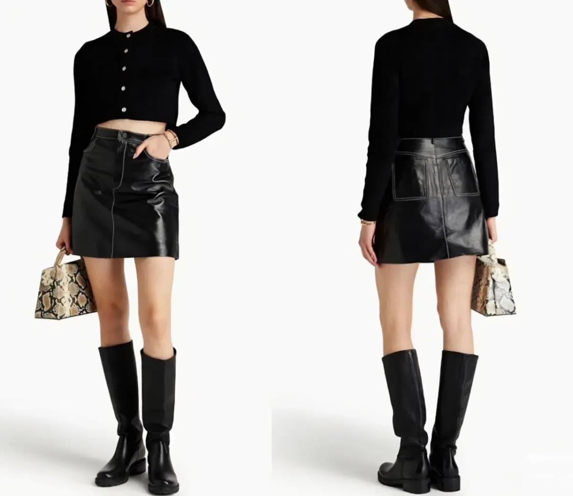 산드로 로고 실버 버튼 크롭 가디건 상품이미지1