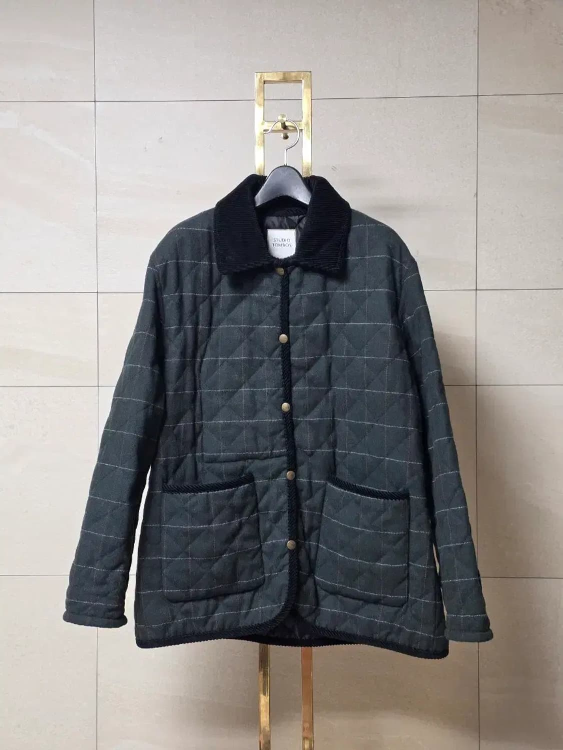 스튜디오 톰보이 코듀로이 배색 퀼팅 자켓 상품이미지1