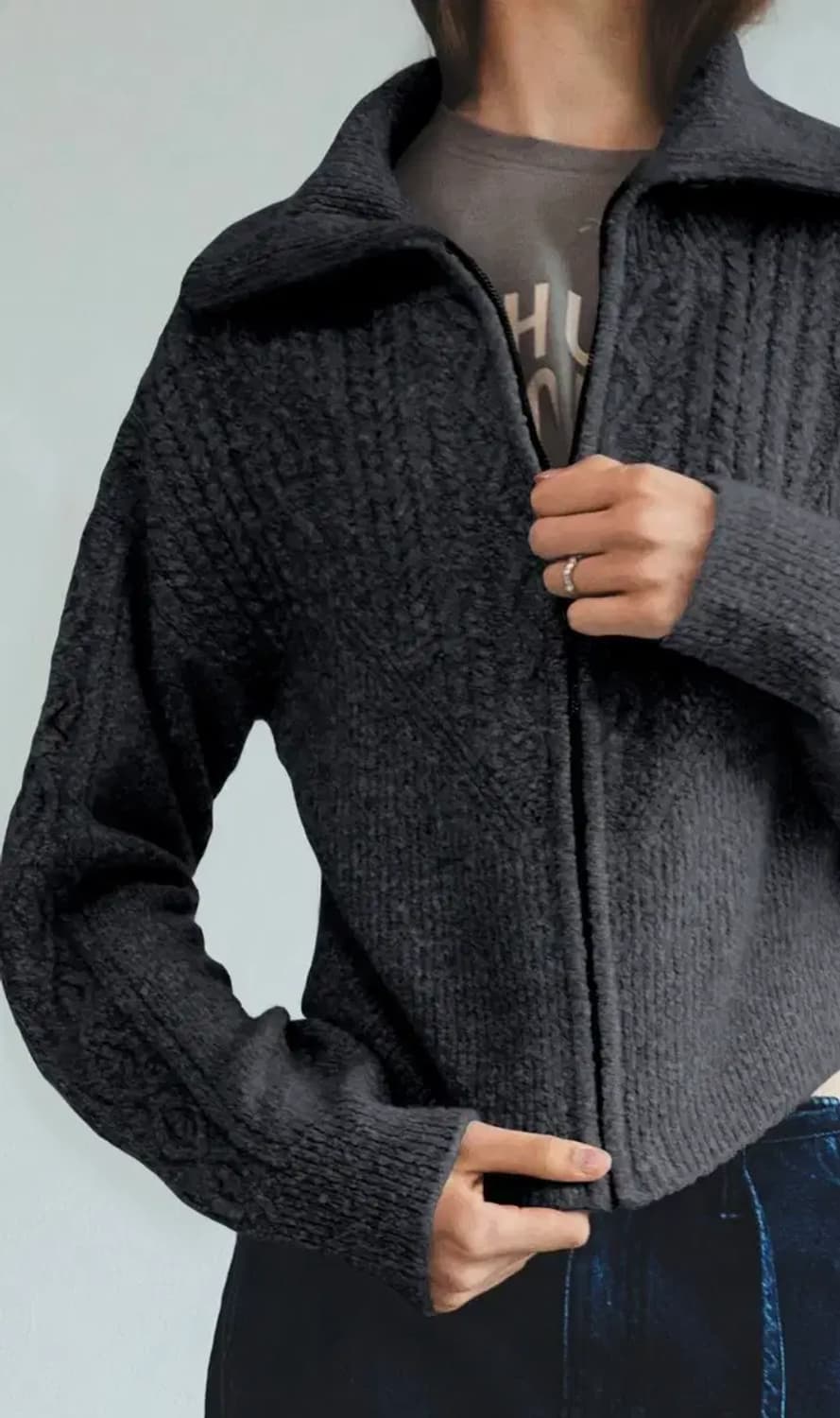 제이청(J.CHUNG) 베이비 알파카 케이블 집업 가디건 상품이미지5