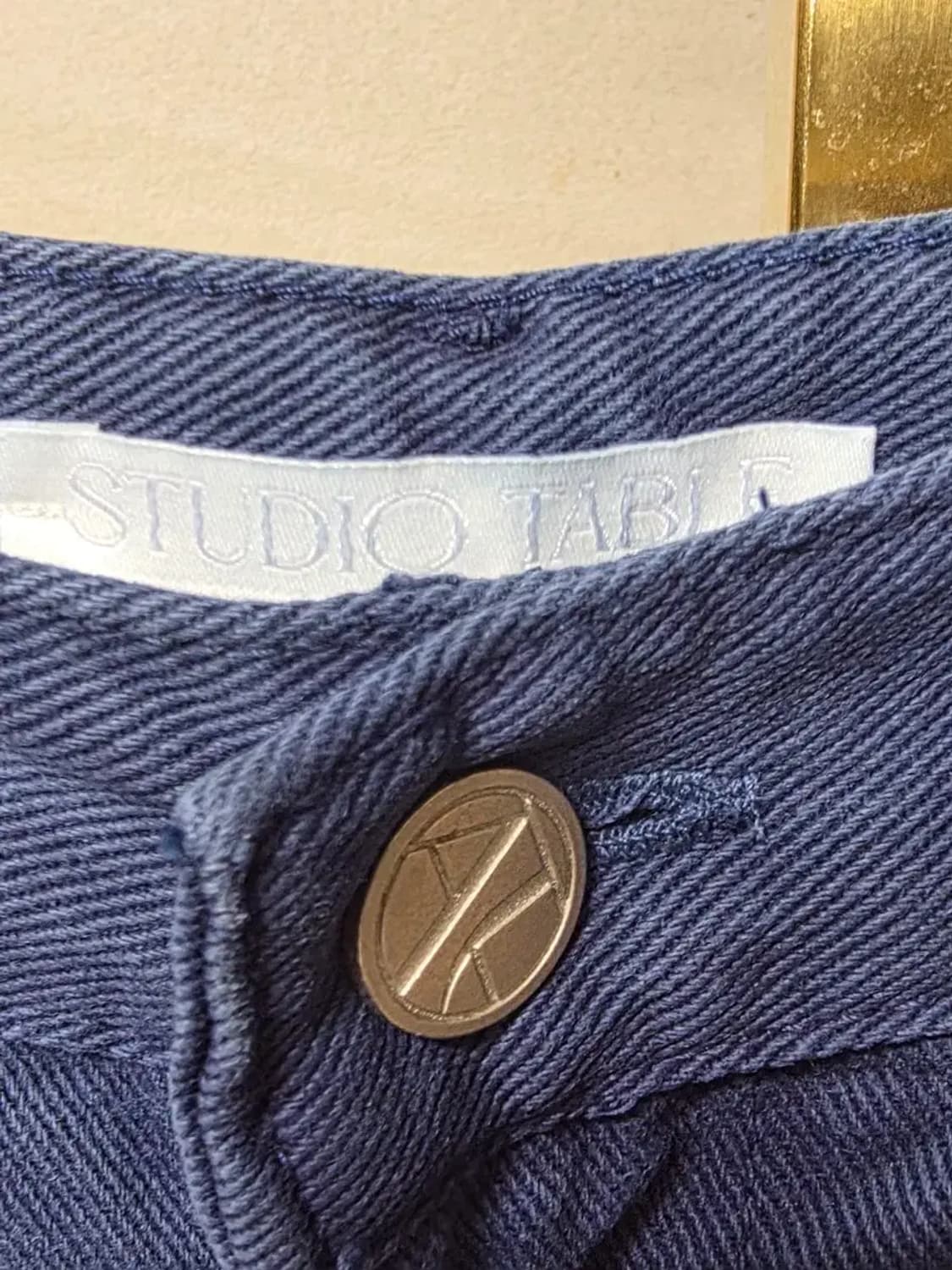 스튜디오테이블 핀턱 와이드 데님 팬츠 네이비 상품이미지2