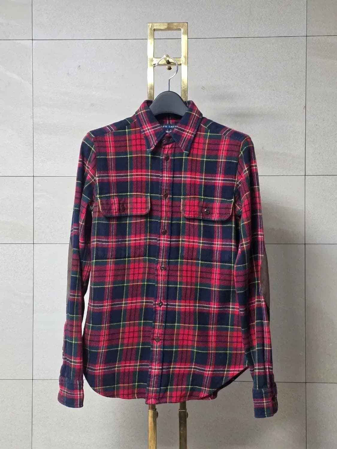 랄프로렌 레드 체크 셔츠 엘보우 패치 상품이미지1