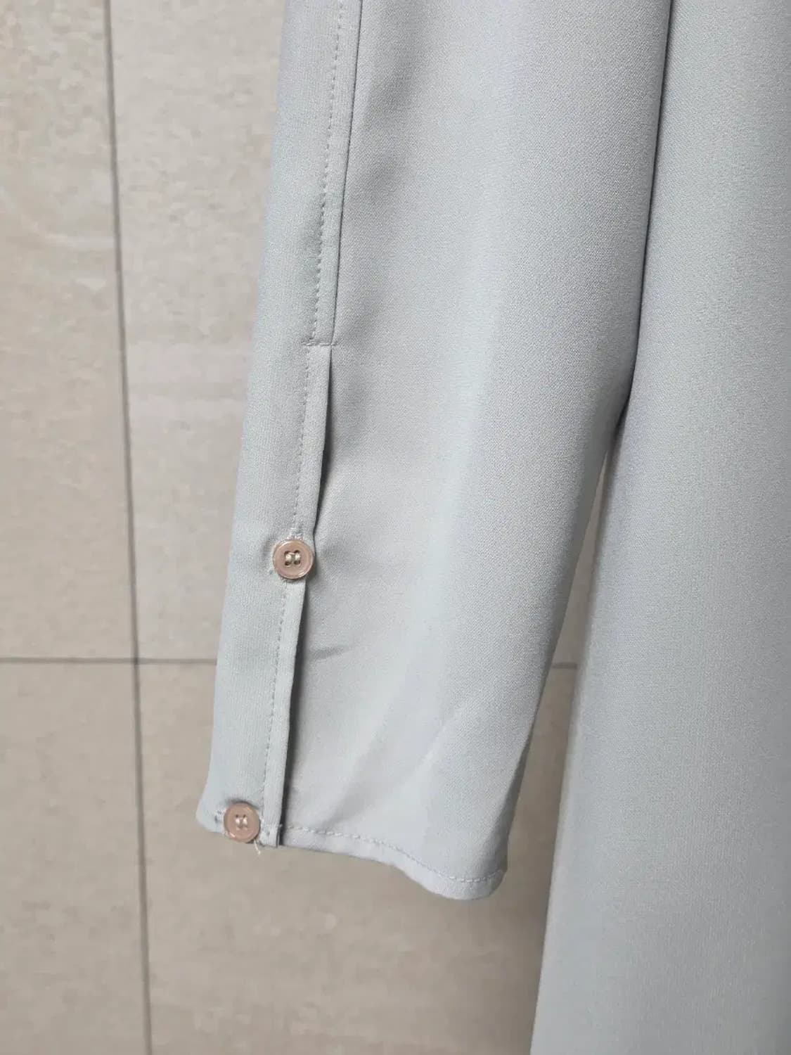 스테이피플 플리츠 배색 랩 원피스 민트 FREE 상품이미지2