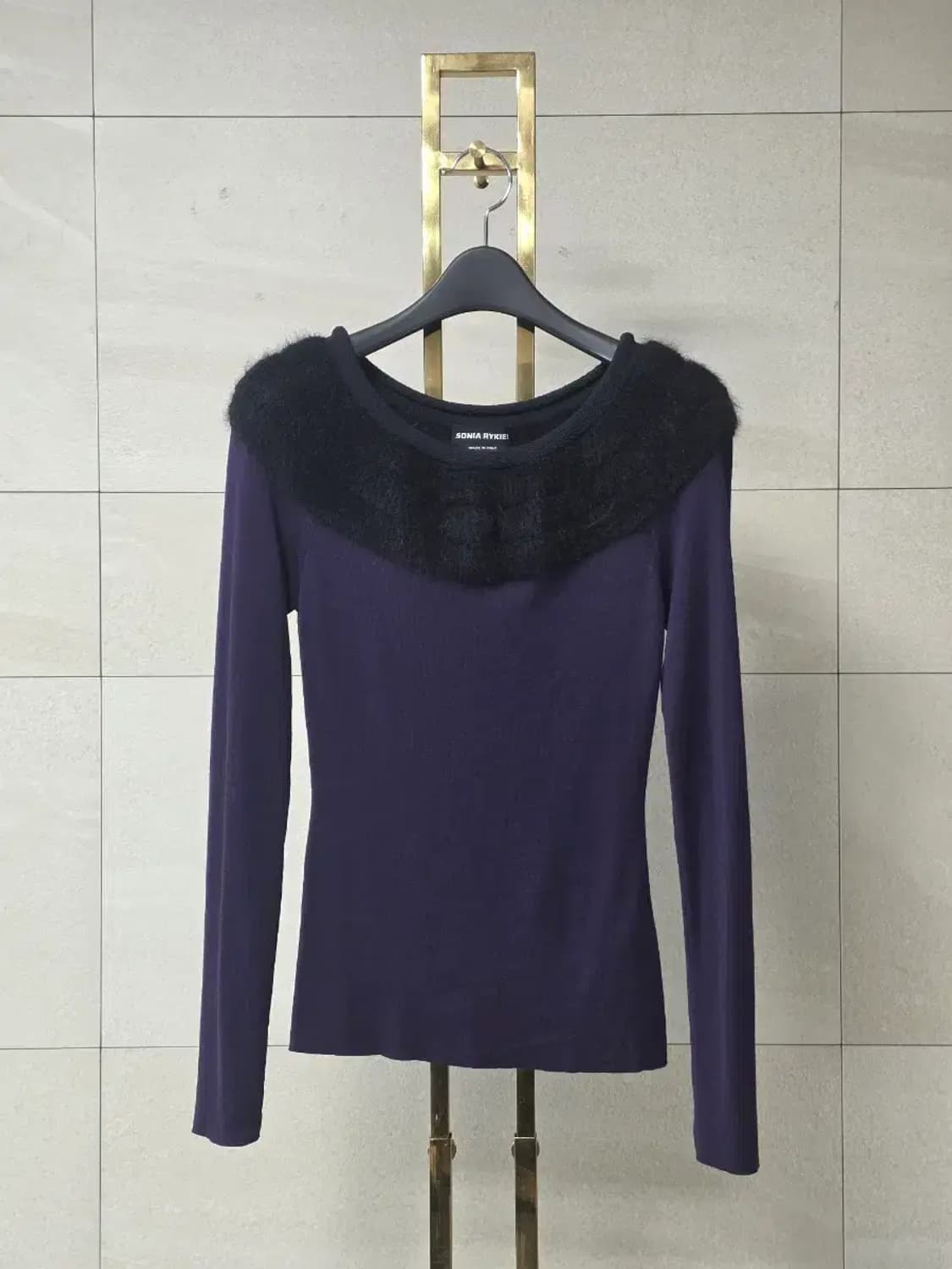 소니아 리키엘 앙고라 퍼 칼라 울 니트 풀오버 상품이미지1