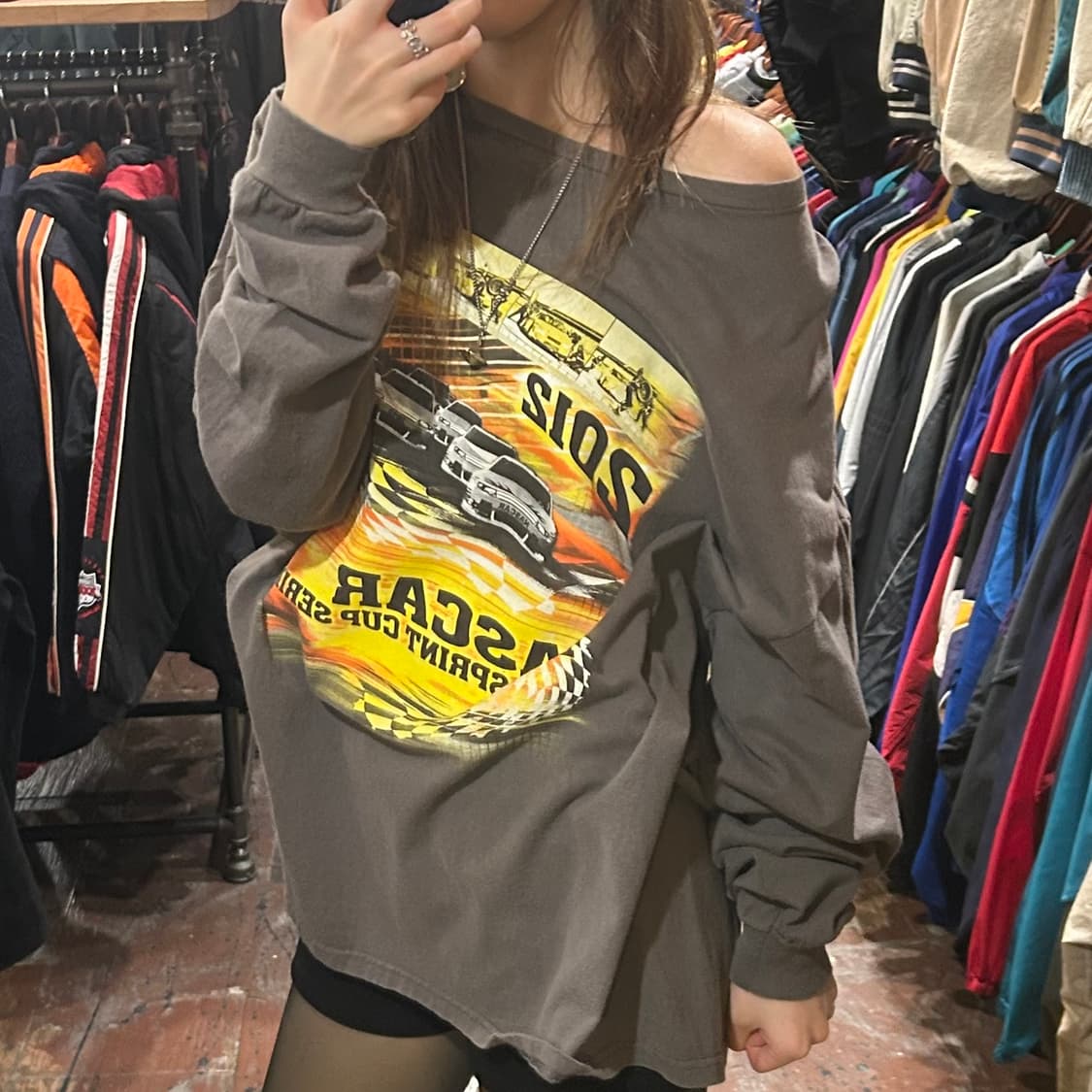 [HI] 나스카 레이싱 그래픽 롱슬리브 그레이 상품이미지3