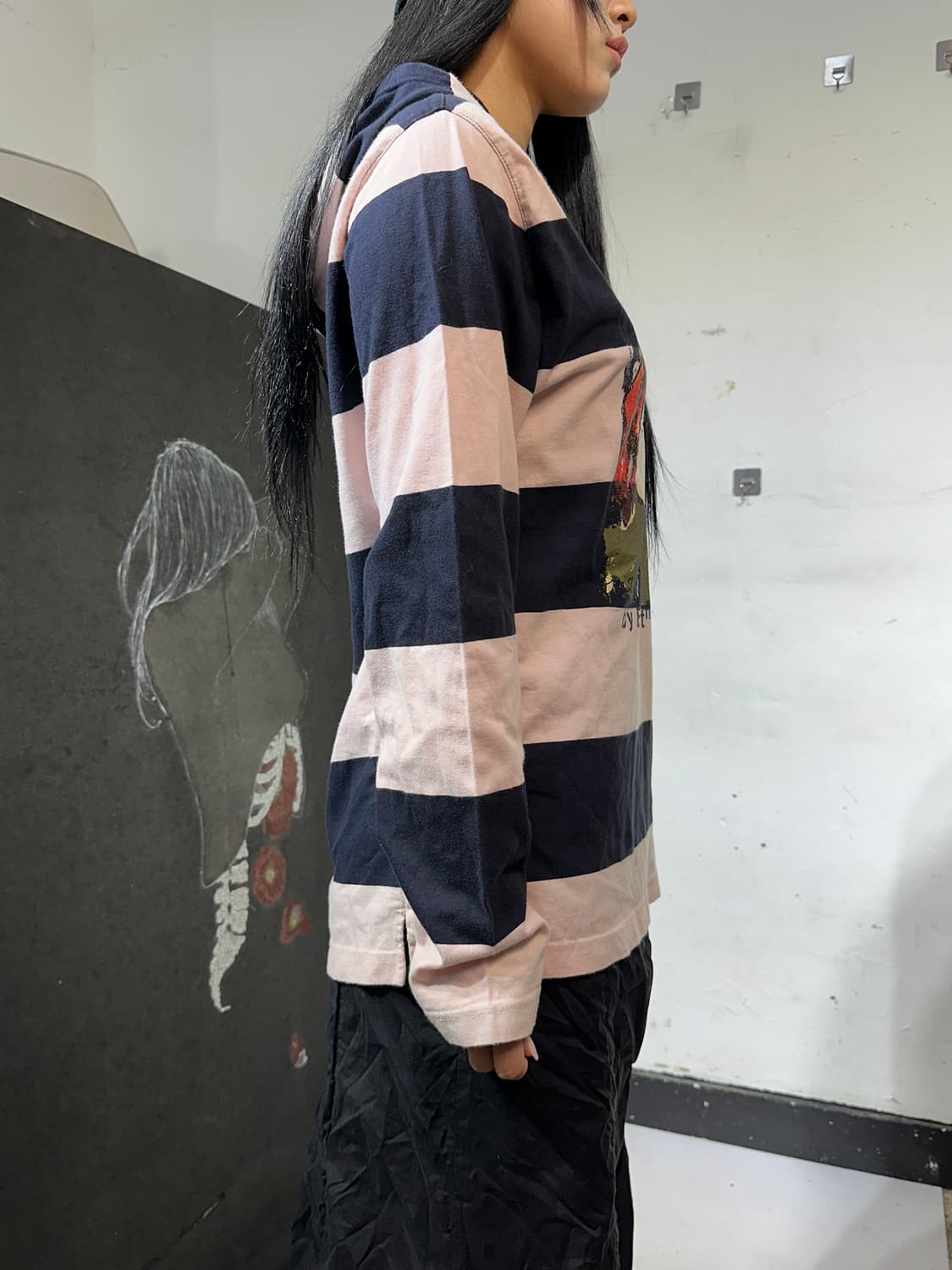 Nii 키치 스누피 프린팅 줄무늬 후드 L 상품이미지5