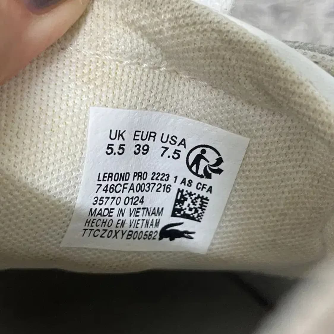 라코스테 금장 스니커즈 운동화 UK5.5 G04541 상품이미지6