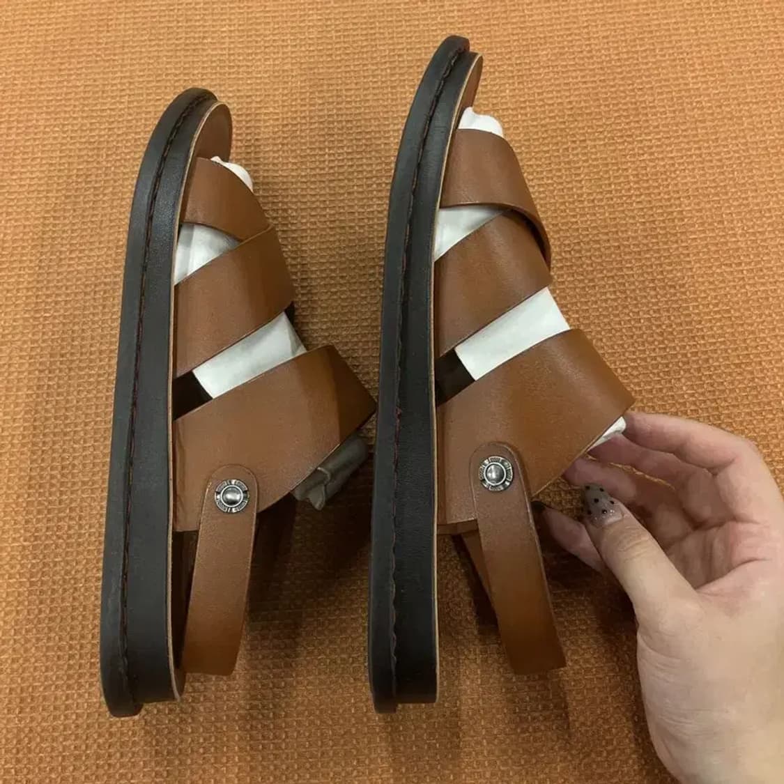 엘르 옴므 샌들 브라운 남자 샌들 255 G05139 상품이미지4