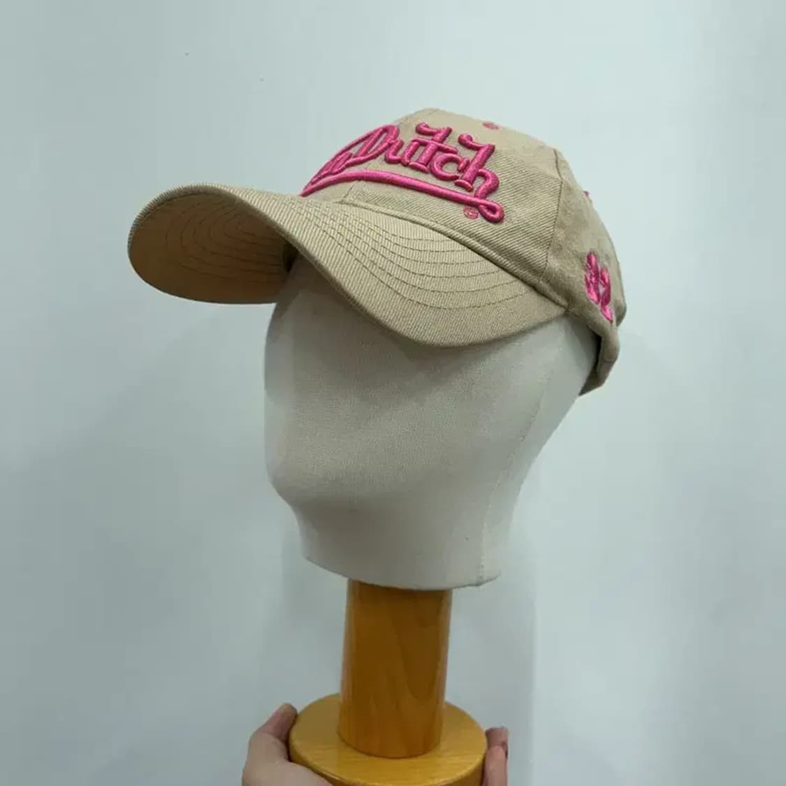 본 더치 핑크 자수 빅로고 베이지 볼캡 G05266 상품이미지1