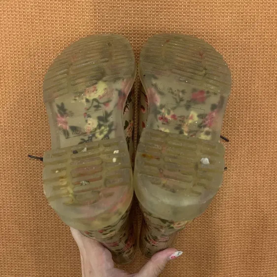 빈티지 플라워패턴 미들 레인부츠 장화 36 G05809 상품이미지4