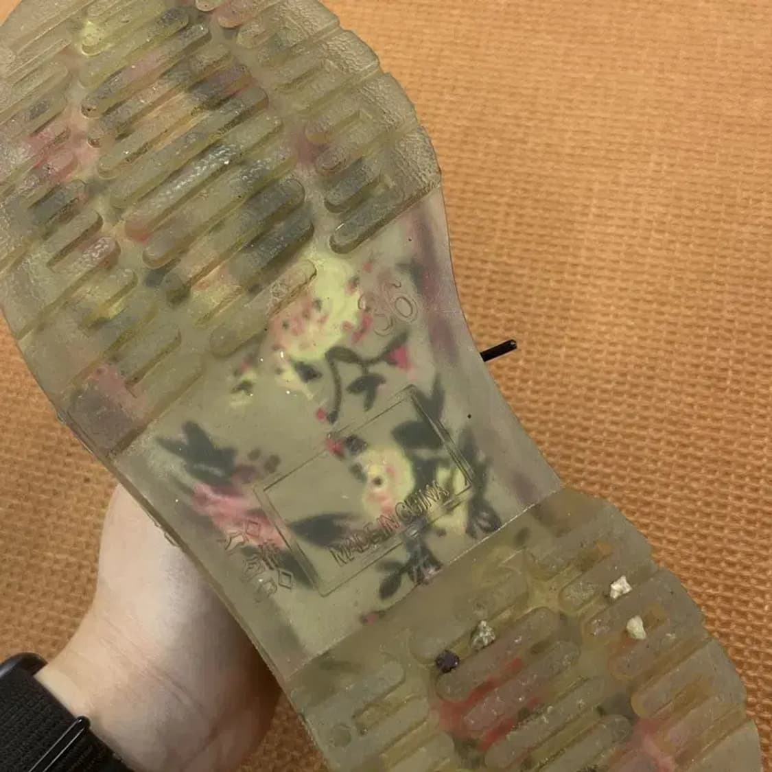빈티지 플라워패턴 미들 레인부츠 장화 36 G05809 상품이미지5