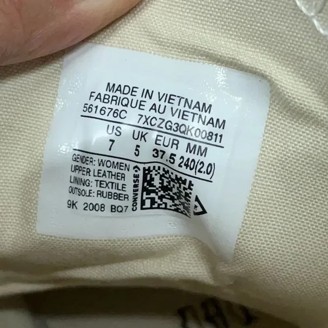 컨버스 척테일러 올스타 리프트 클린 레더 스니커즈 240 G08907 상품이미지5