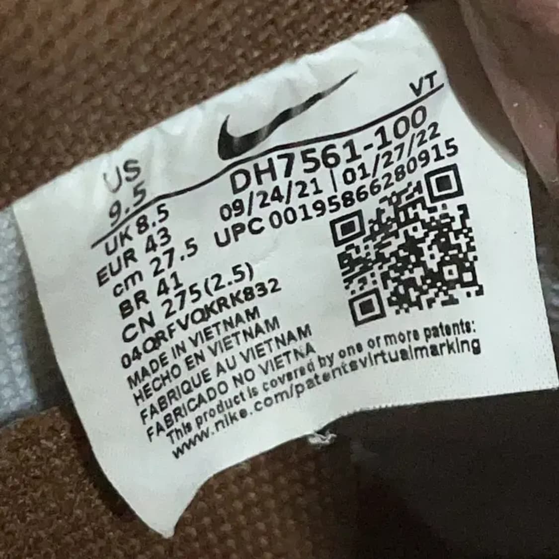 나이키 에어 포스 1 로우  피칸 스니커즈 운동화 275 G08959 상품이미지5