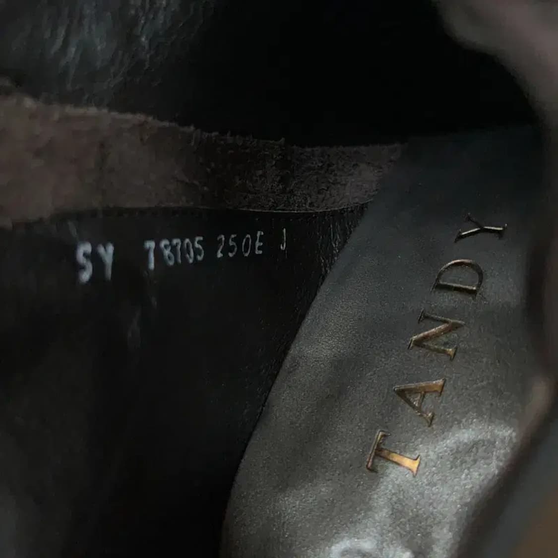 탠디 블랙 가죽 큐빅 하이힐 구두 부츠 250 G08979 상품이미지5