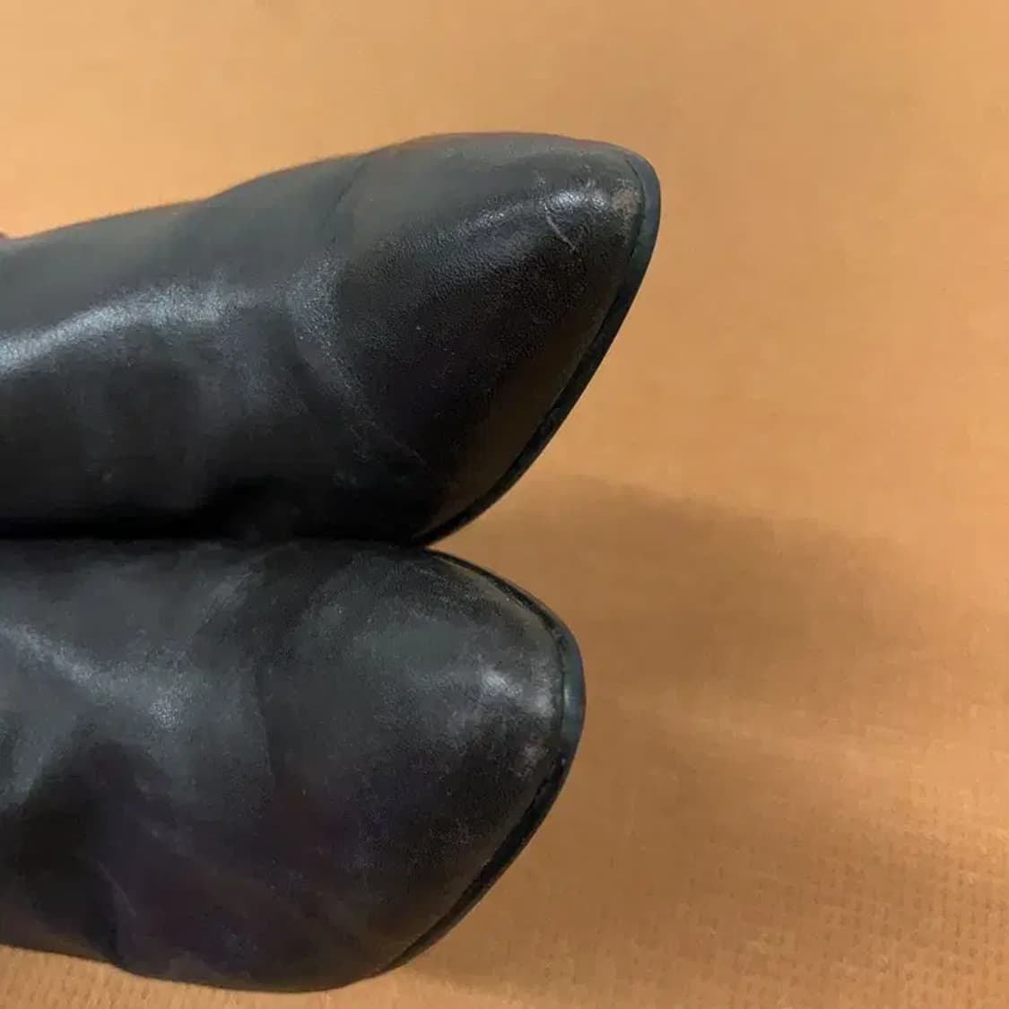 탠디 블랙 가죽 큐빅 하이힐 구두 부츠 250 G08979 상품이미지6