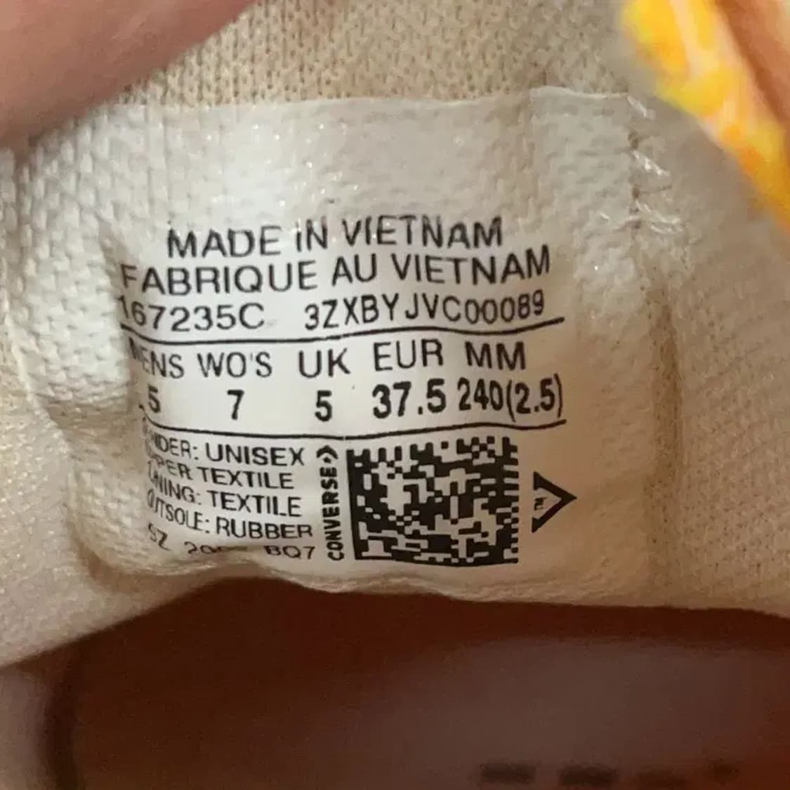 컨버스 척테일러 올스타 로우 옐로우 스니커즈 240 G08986 상품이미지5