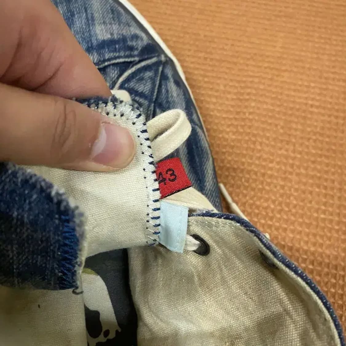 디젤 더티워싱 데님 하이탑 스니커즈 운동화 43 G06959 상품이미지5