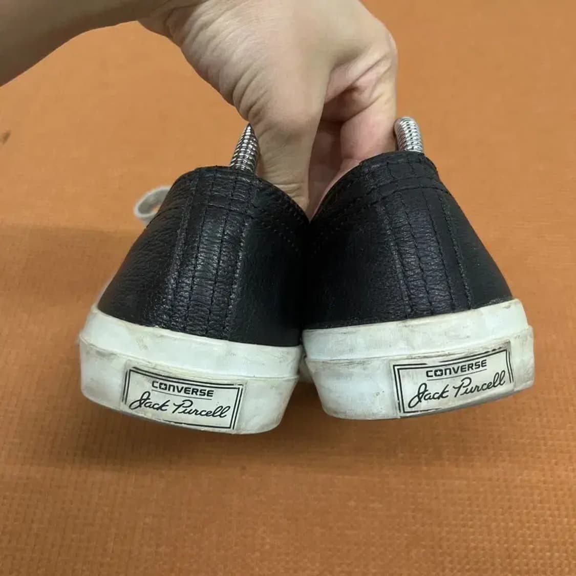 컨버스 잭퍼셀 레더 로우 블랙 스니커즈 신발 245 G07619 상품이미지2