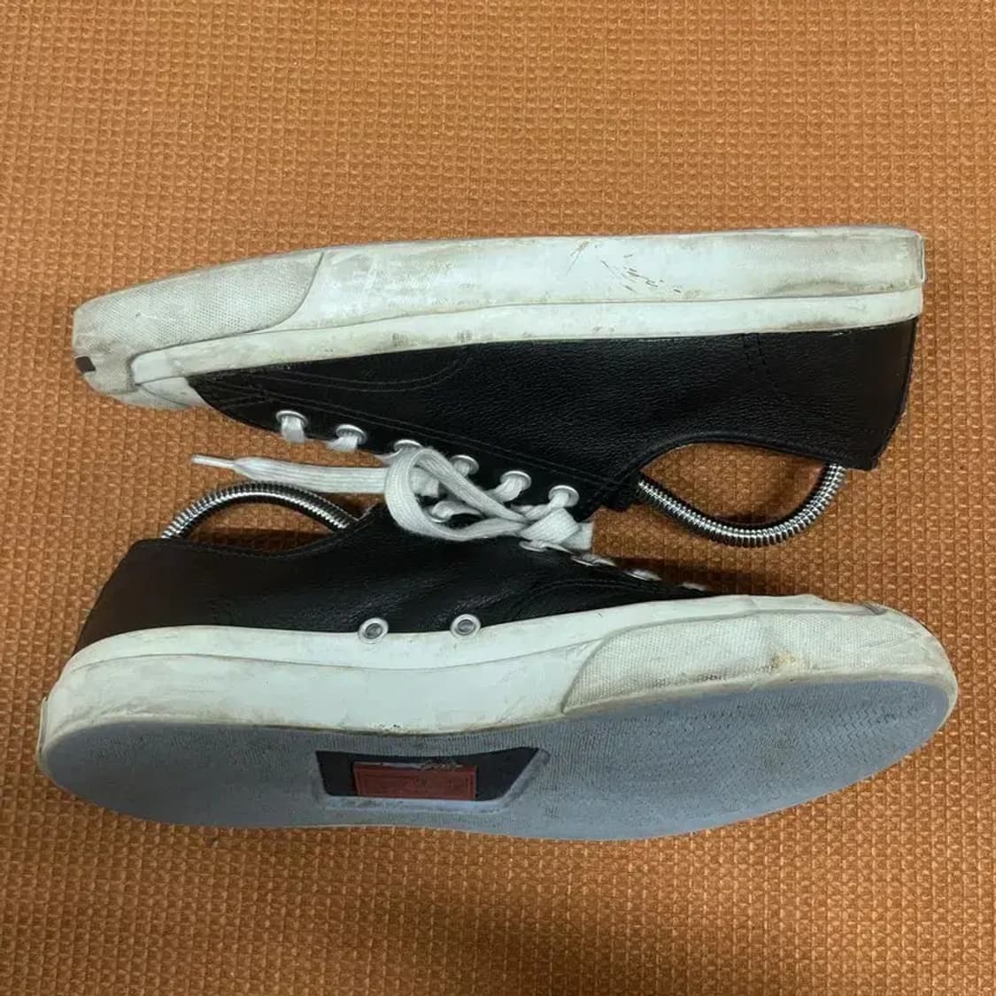 컨버스 잭퍼셀 레더 로우 블랙 스니커즈 신발 245 G07619 상품이미지3