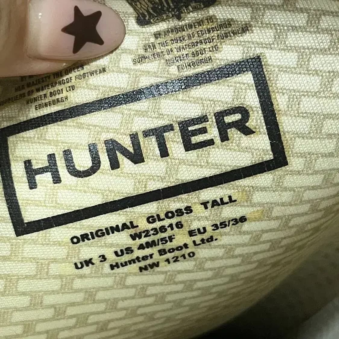 헌터 롱 레인부츠 장화 UK3 G07662 상품이미지7