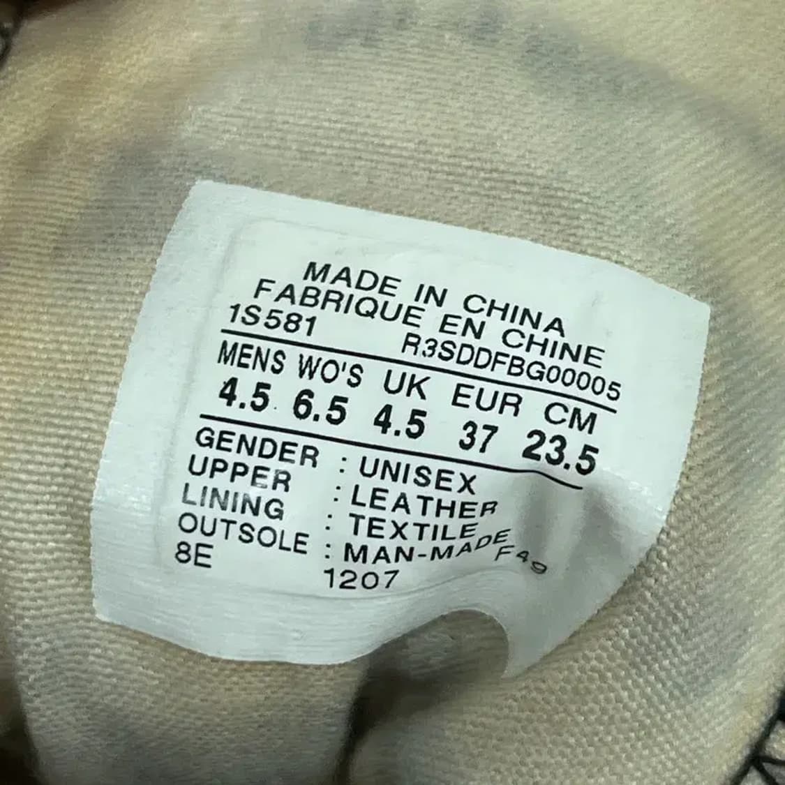 컨버스 척테일러 올스타 레더 스니커즈 운동화 235 G07684 상품이미지5