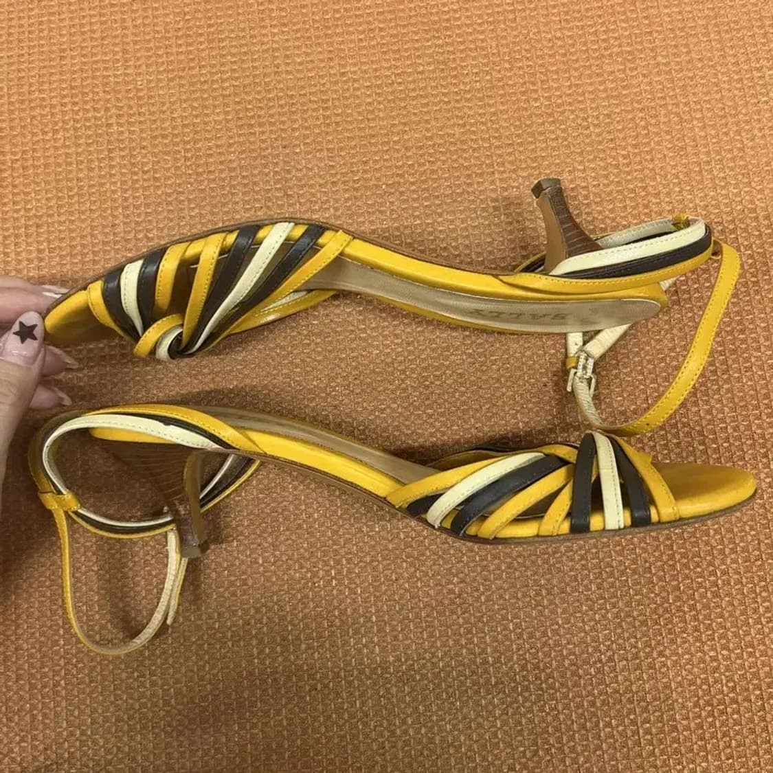 발리 여성 슽트랩 샌들 힐 US8 G07931 상품이미지3