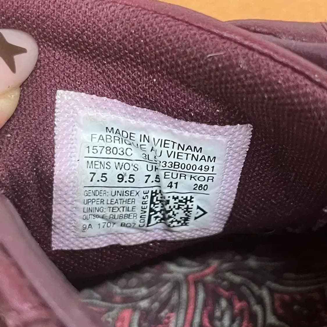 컨버스 원스타 레더 로우 스니커즈 운동화 260 G07976 상품이미지5