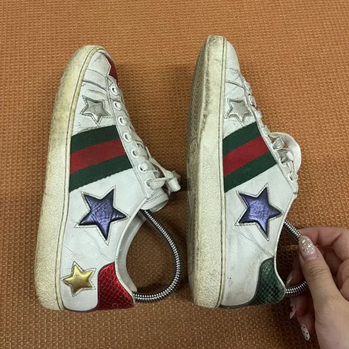 구찌 정품 스타 빈티지 에이스 스니커즈 운동화 34 G08125 상품이미지6