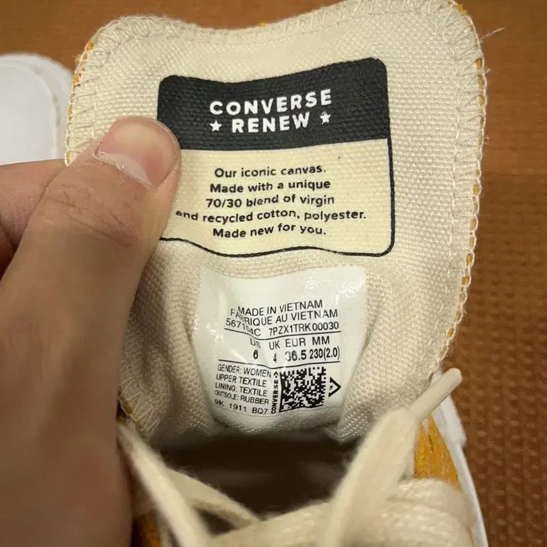 컨버스 척테일러 올스타 리뉴 코튼 리프트 스니커즈 230 G08361 상품이미지5