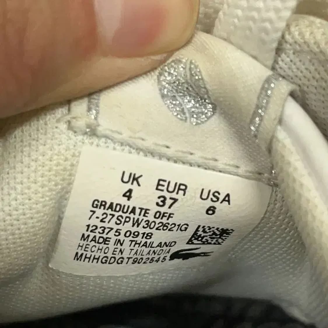 라코스테 화이트 스니커즈 남자 단화 신발 UK4 G08432 상품이미지5