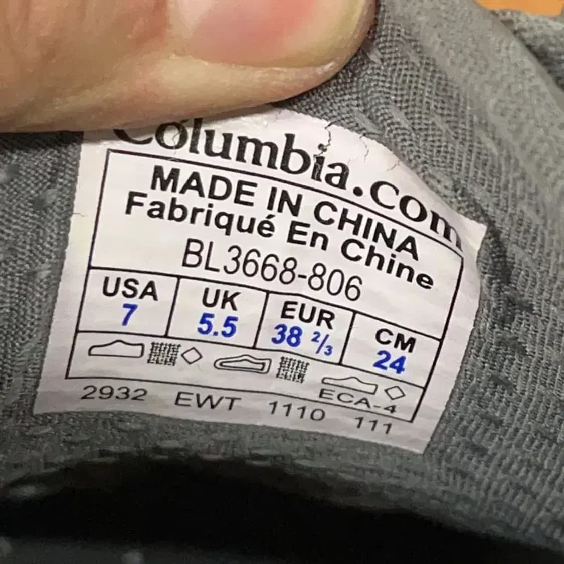 콜럼비아 아웃도어 안전화 등산화 240 G08480 상품이미지5