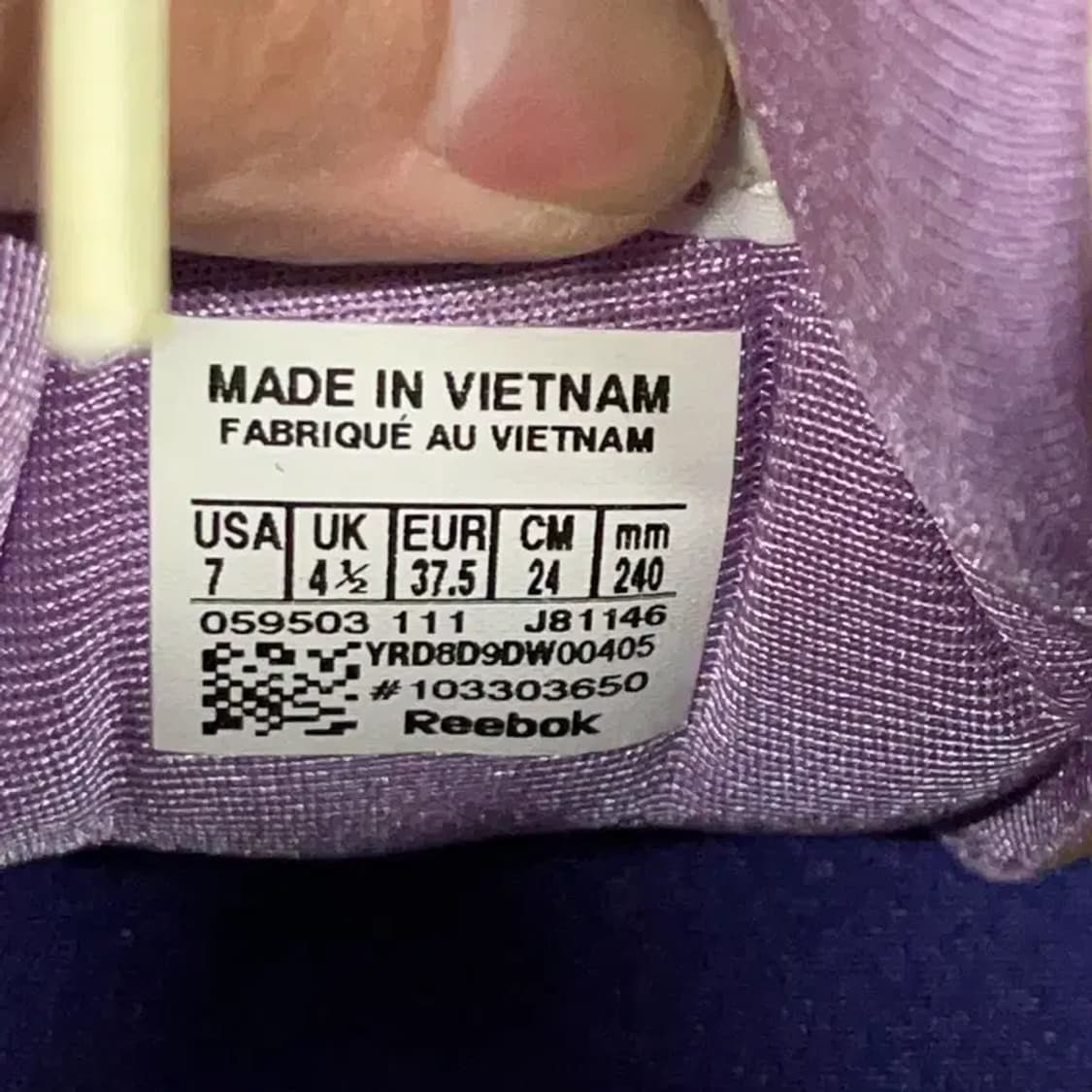리복 퍼플 스니커즈 운동화 240 G08528 상품이미지5