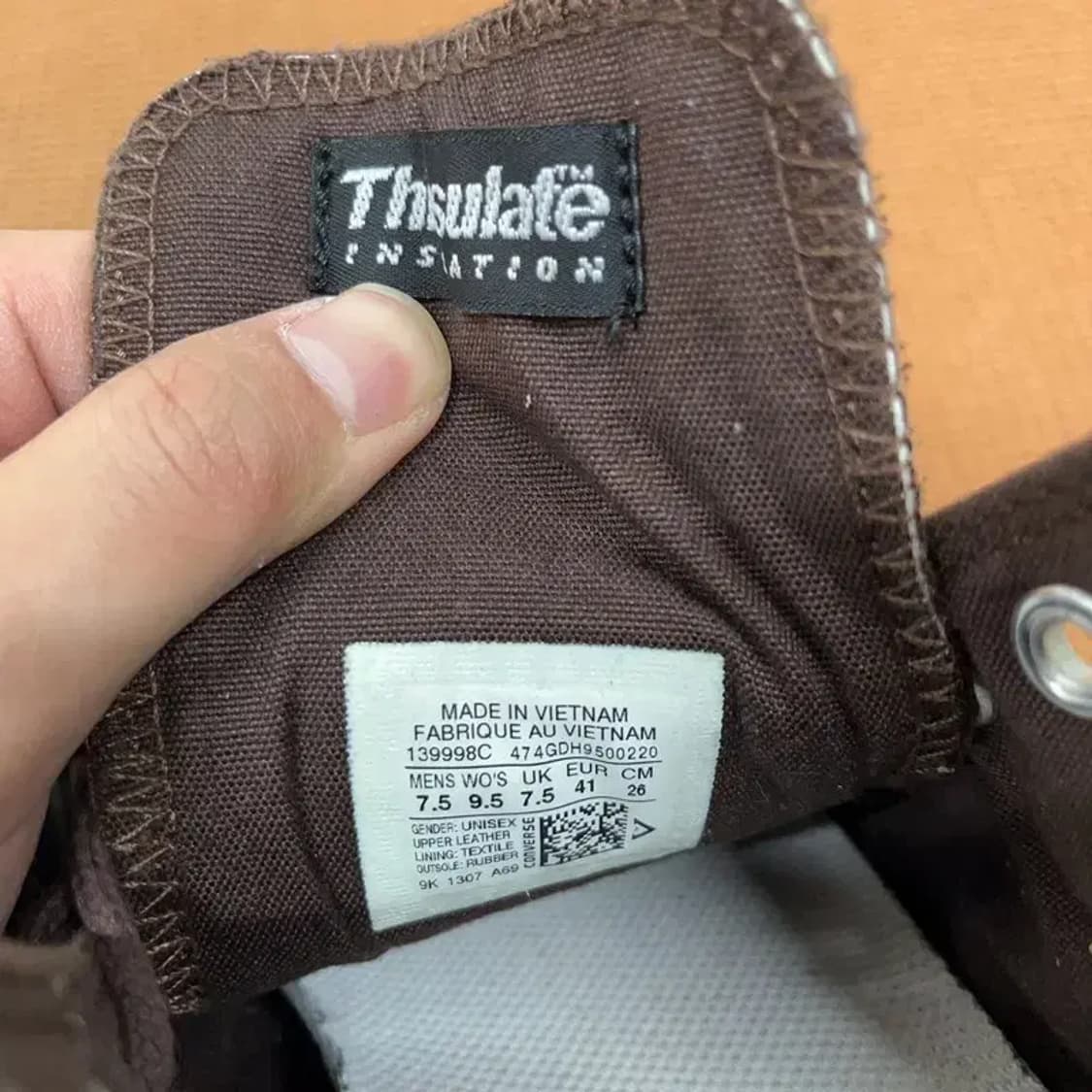 컨버스 척테일러 하이 레더 초코브라운 가죽 스니커즈 260 G08651 상품이미지5