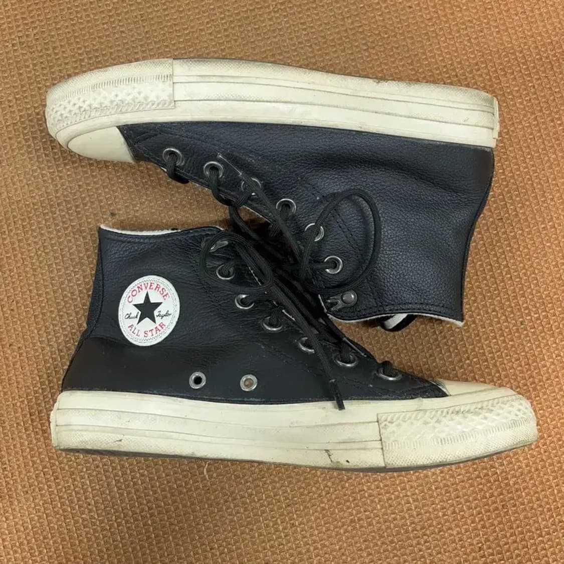 컨버스 척테일러 하이 올스타 레더 블랙 스니커즈 신발 230 G08652 상품이미지3