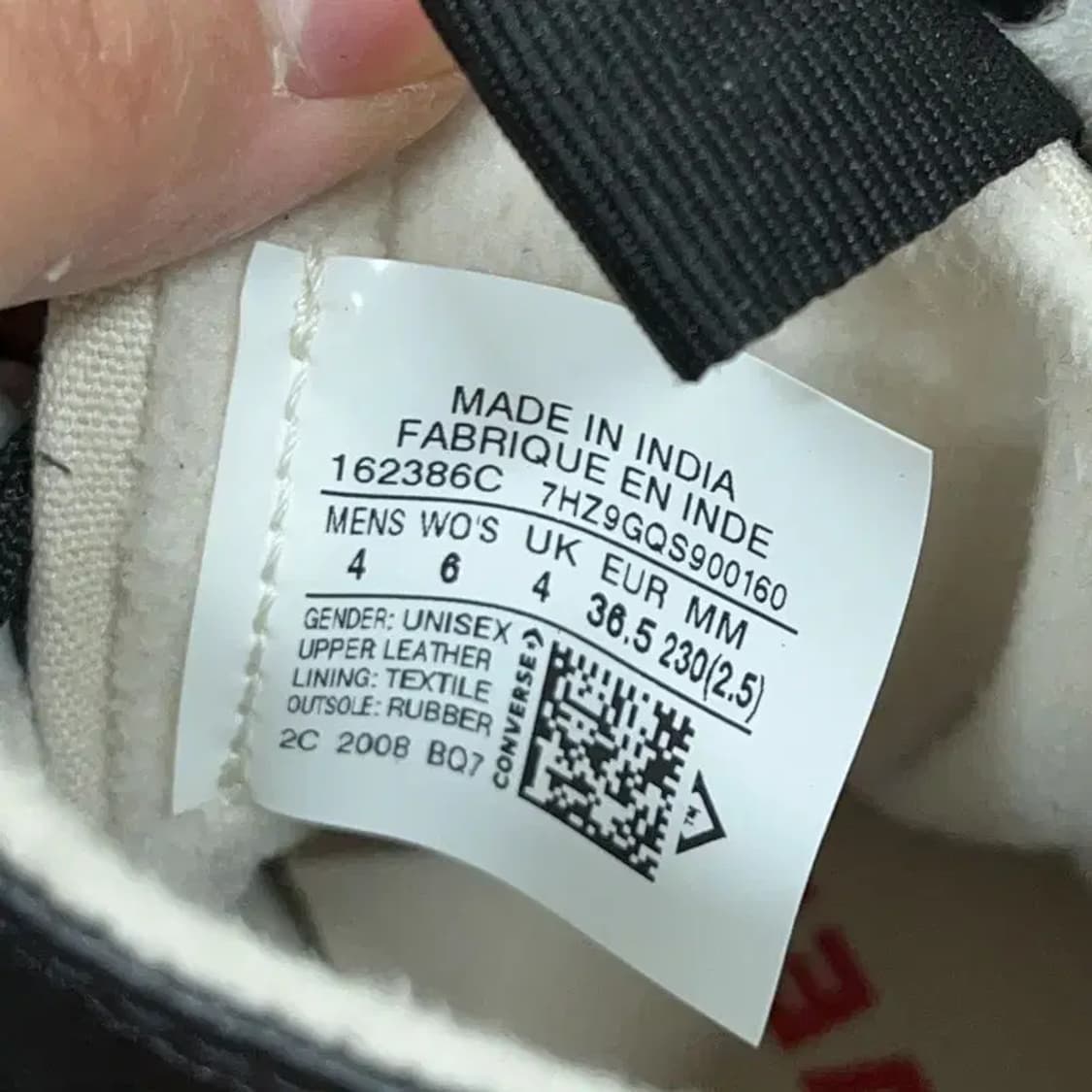 컨버스 척테일러 하이 올스타 레더 블랙 스니커즈 신발 230 G08652 상품이미지5