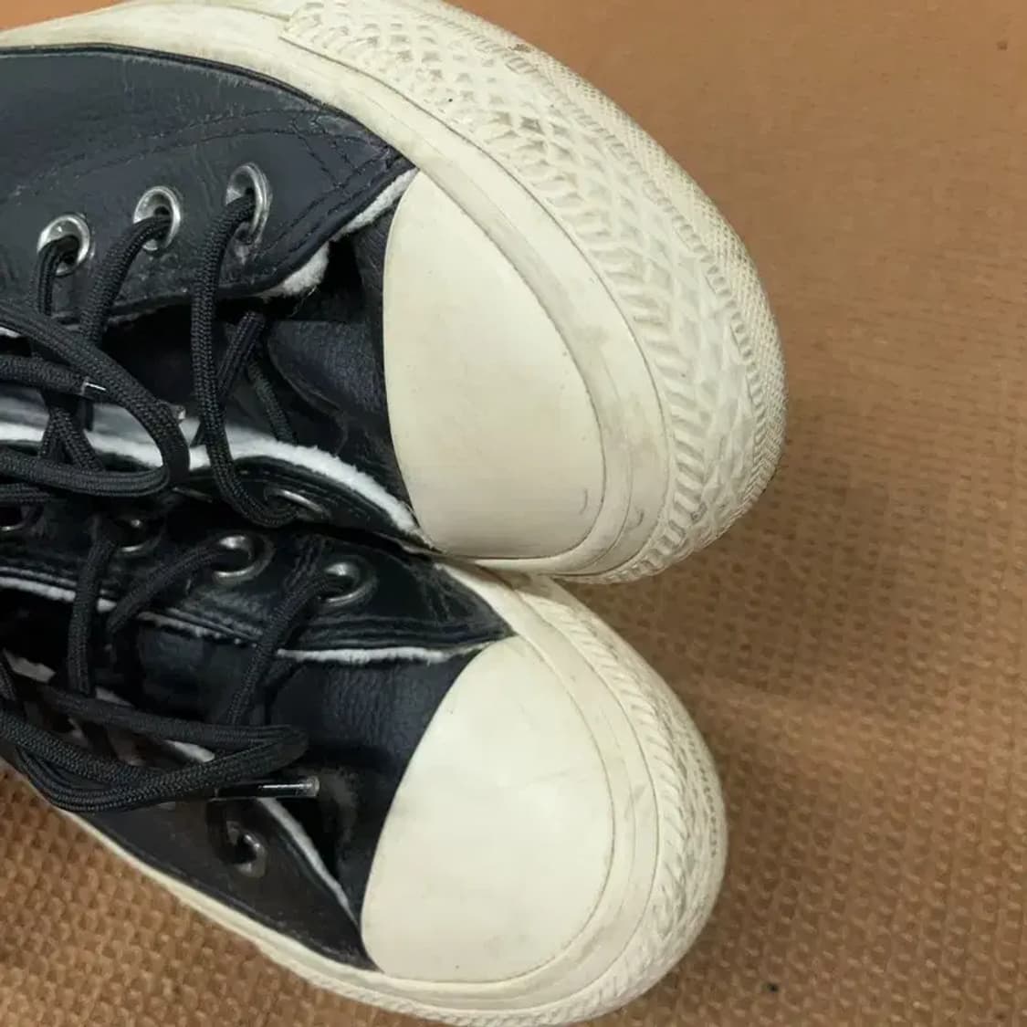 컨버스 척테일러 하이 올스타 레더 블랙 스니커즈 신발 230 G08652 상품이미지6