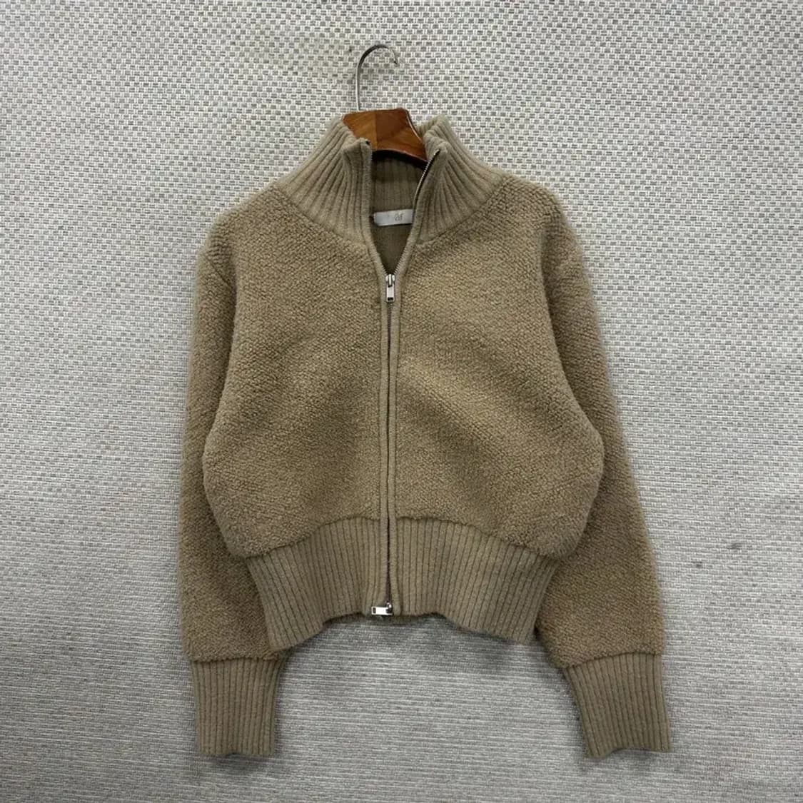 빈티지 베이지 캐주얼 울 니트 집업 Free M08461 상품이미지1