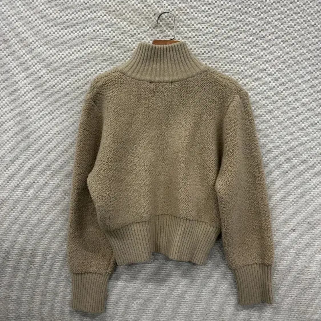 빈티지 베이지 캐주얼 울 니트 집업 Free M08461 상품이미지2