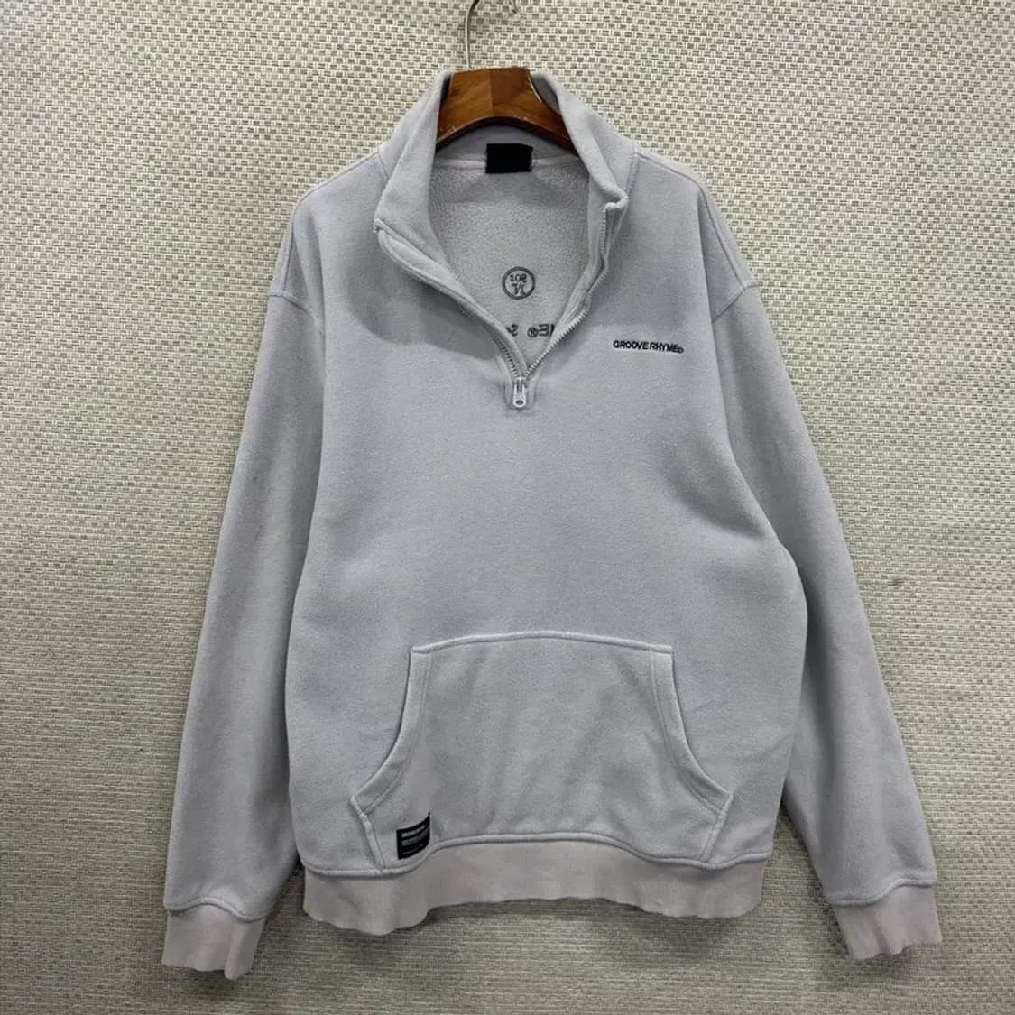 그루브라임 자수로고 반집업 후리스 맨투맨 XL M08467 상품이미지1