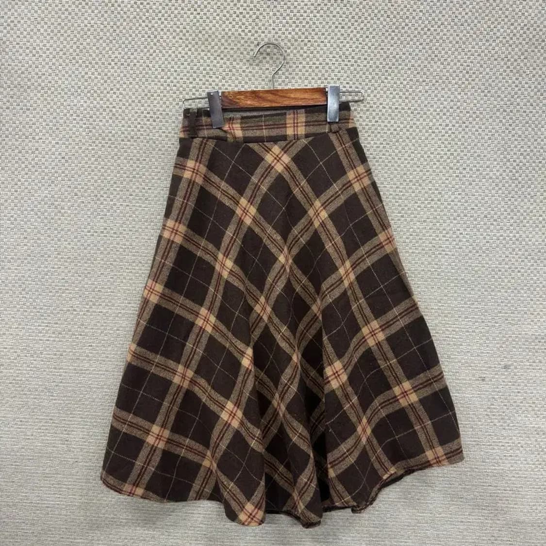 빈티지 체크 치마 롱 스커트 21인치 M08492 상품이미지1