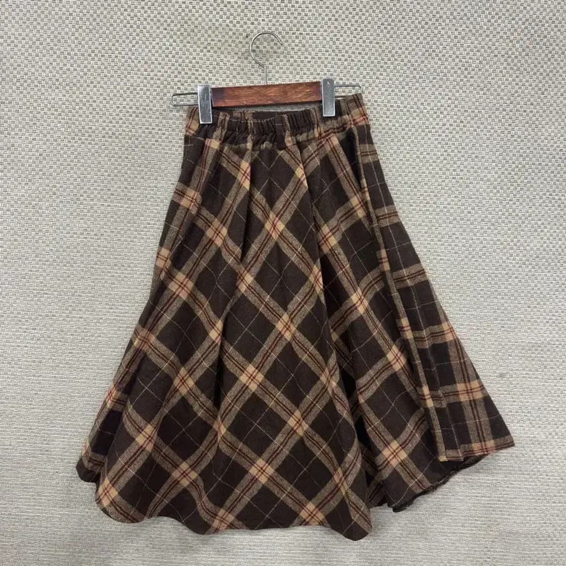 빈티지 체크 치마 롱 스커트 21인치 M08492 상품이미지2