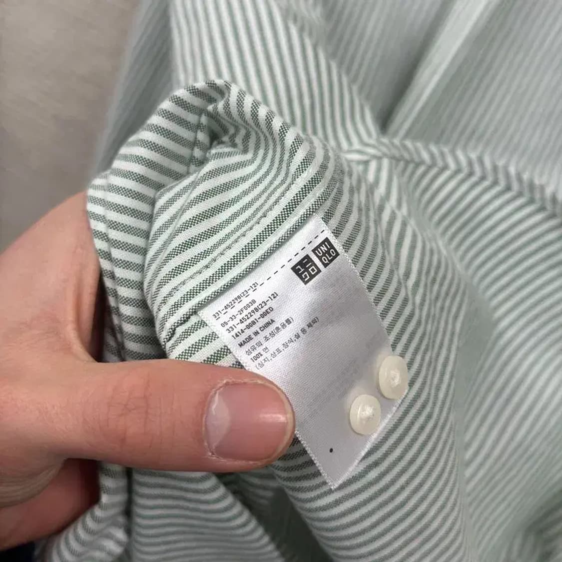 유니클로 포켓 캐주얼 스트라이프 셔츠 L M08463 상품이미지4