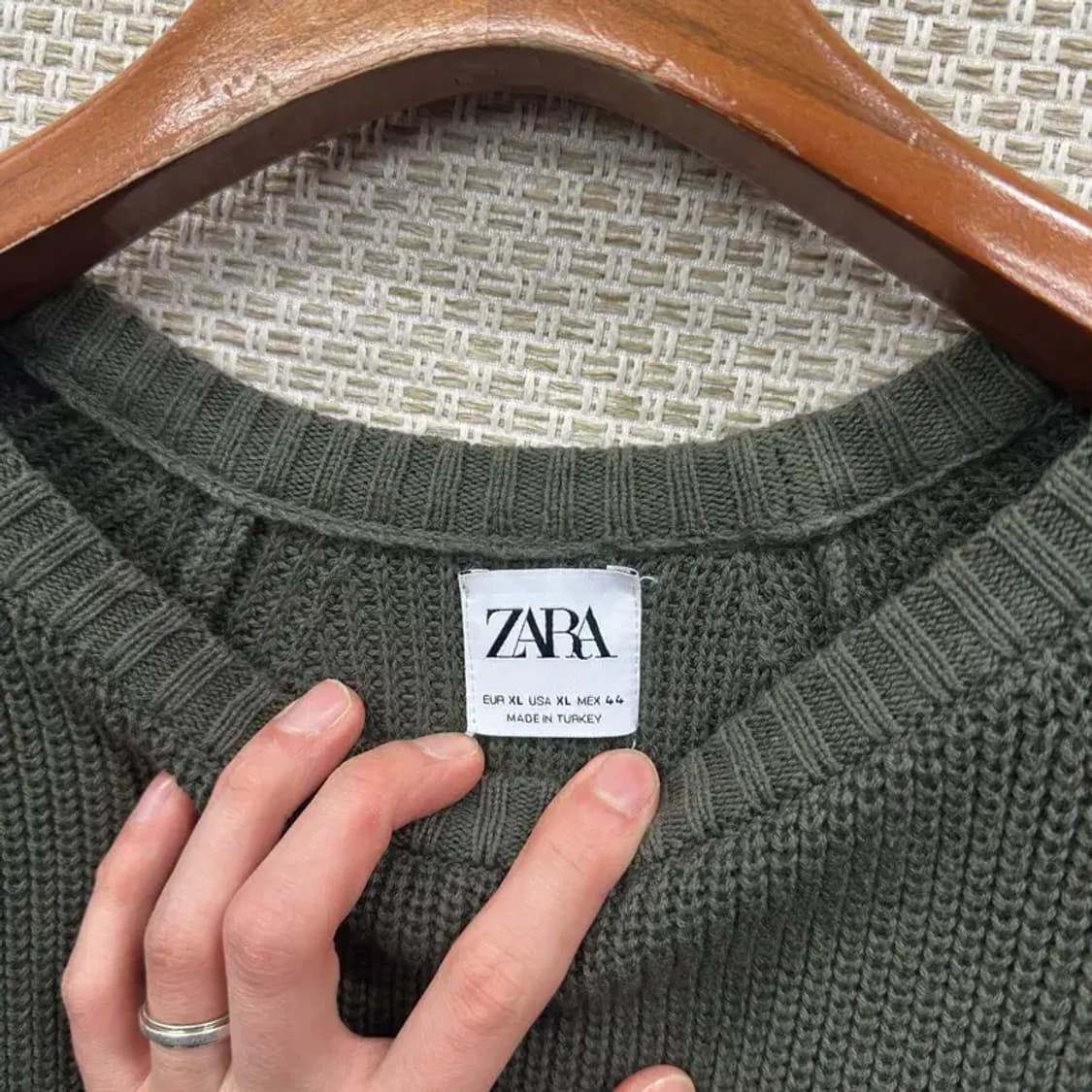 자라 카키 캐주얼 니트 XL M08485 상품이미지3